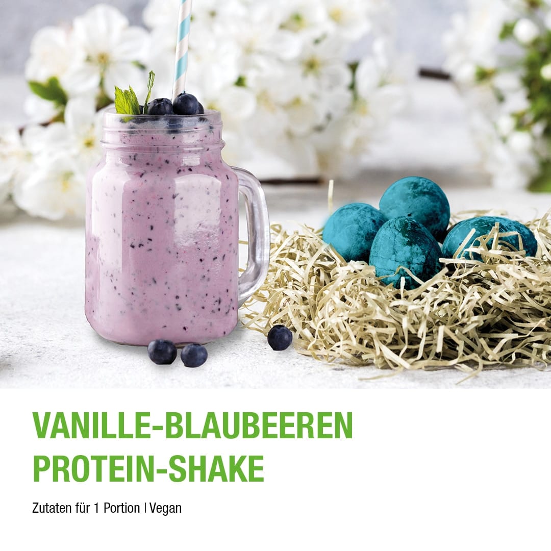 Vanille-Blaubeeren Protein-Shake