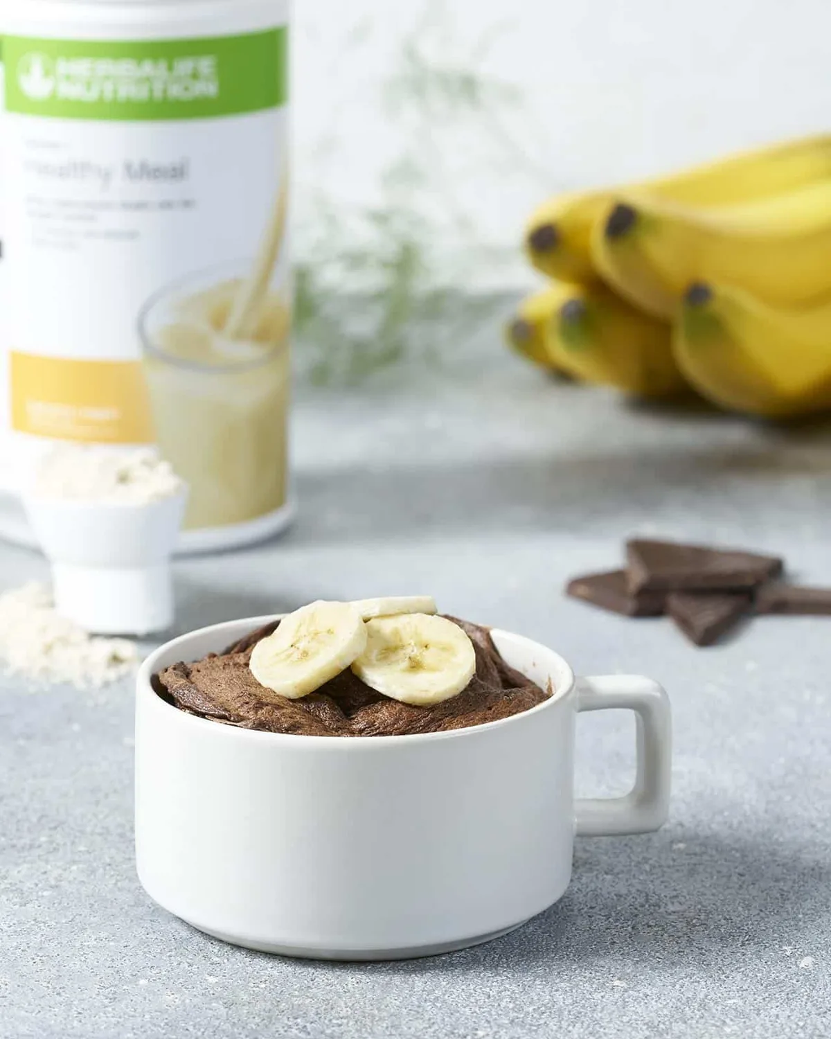 Protein Banana Creme Choc Microwave Mug Cake